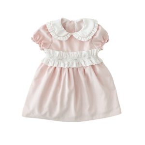 Be Chic 511D Pink Girl's Dress with Smocking Belt Preorder