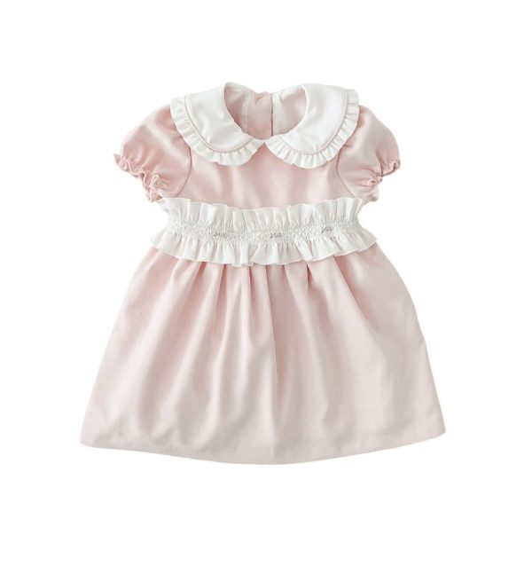 Be Chic 511D Pink Girl's Dress with Smocking Belt Preorder